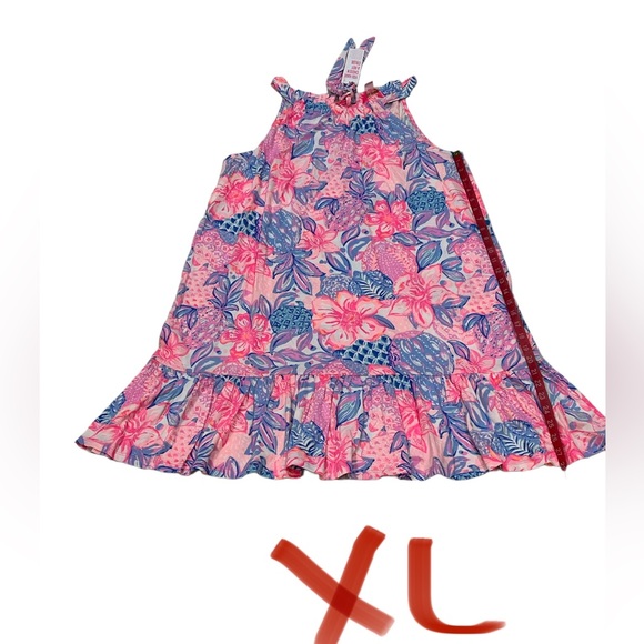 Lilly Pulitzer Carolane Dress Style: Pink Isle snappy turtle LPBOX2-26 - Picture 9 of 11